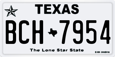 TX license plate BCH7954