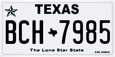 TX license plate BCH7985