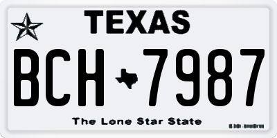 TX license plate BCH7987