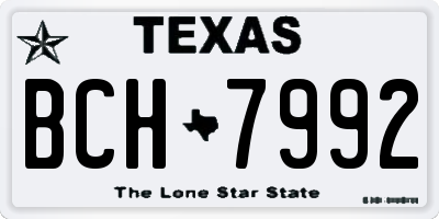 TX license plate BCH7992