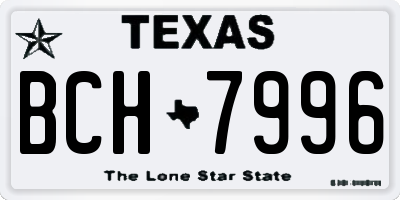 TX license plate BCH7996