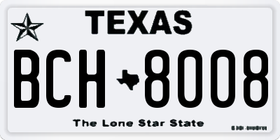 TX license plate BCH8008