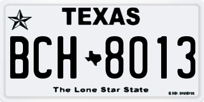 TX license plate BCH8013