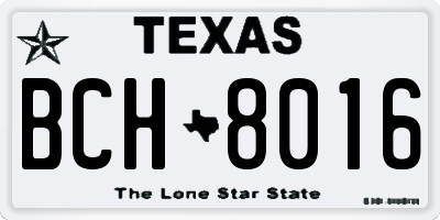 TX license plate BCH8016