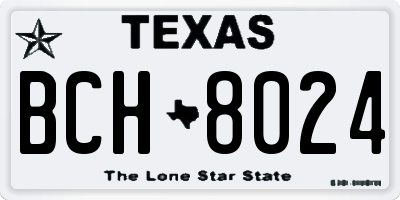 TX license plate BCH8024