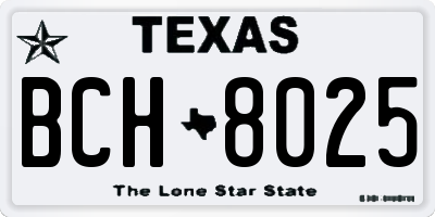 TX license plate BCH8025