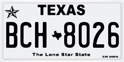 TX license plate BCH8026
