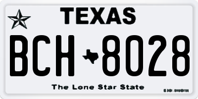 TX license plate BCH8028