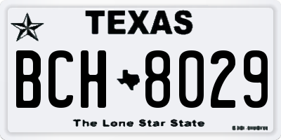 TX license plate BCH8029