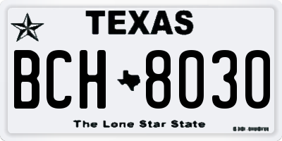 TX license plate BCH8030