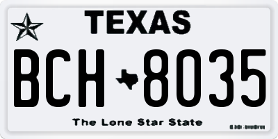 TX license plate BCH8035