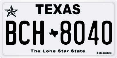 TX license plate BCH8040