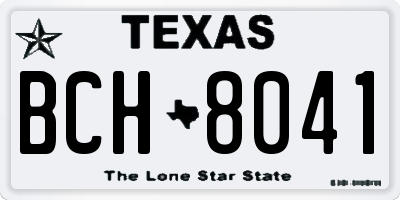 TX license plate BCH8041