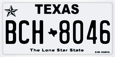 TX license plate BCH8046