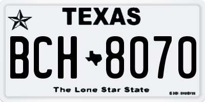 TX license plate BCH8070