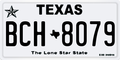 TX license plate BCH8079