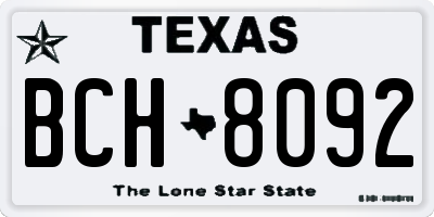 TX license plate BCH8092
