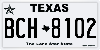 TX license plate BCH8102