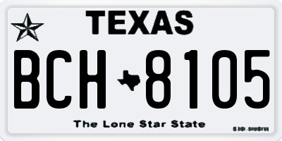 TX license plate BCH8105