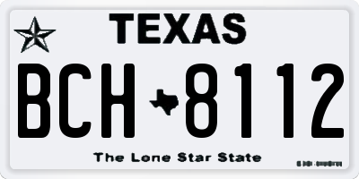 TX license plate BCH8112