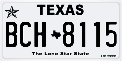 TX license plate BCH8115