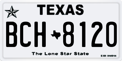 TX license plate BCH8120