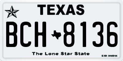 TX license plate BCH8136