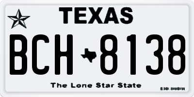 TX license plate BCH8138