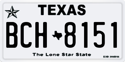 TX license plate BCH8151