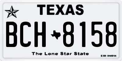TX license plate BCH8158