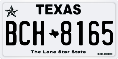 TX license plate BCH8165