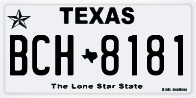 TX license plate BCH8181