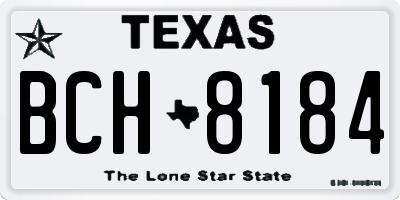 TX license plate BCH8184