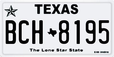 TX license plate BCH8195