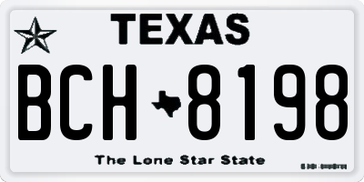 TX license plate BCH8198