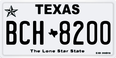 TX license plate BCH8200