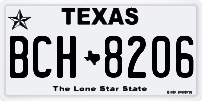 TX license plate BCH8206