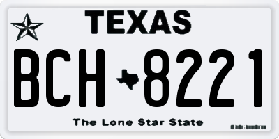 TX license plate BCH8221