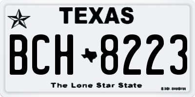 TX license plate BCH8223