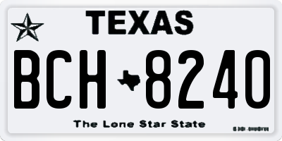 TX license plate BCH8240