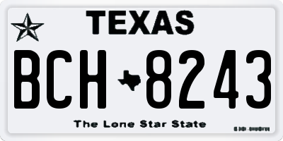 TX license plate BCH8243