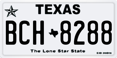 TX license plate BCH8288