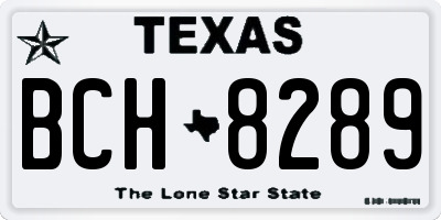TX license plate BCH8289