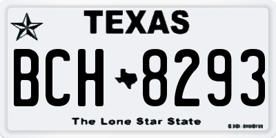 TX license plate BCH8293
