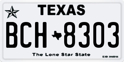 TX license plate BCH8303
