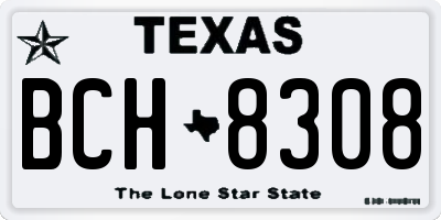 TX license plate BCH8308