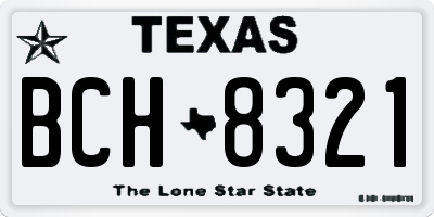 TX license plate BCH8321