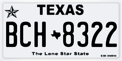 TX license plate BCH8322