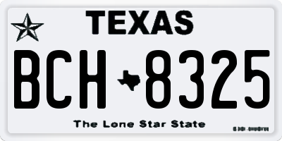 TX license plate BCH8325