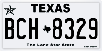 TX license plate BCH8329